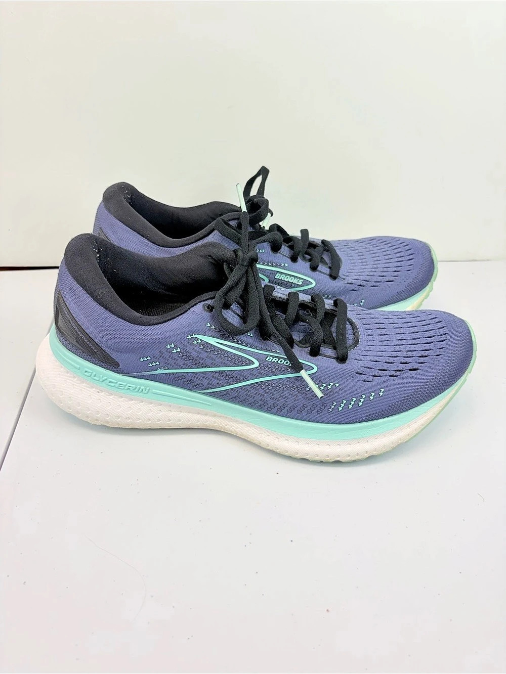 Brooks Womens Size 10 Medium Glycerin 19 Blue Running Shoes
